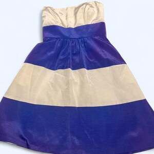 lulaKate Strapless Colorblock Formal Dress Purple White Size 0